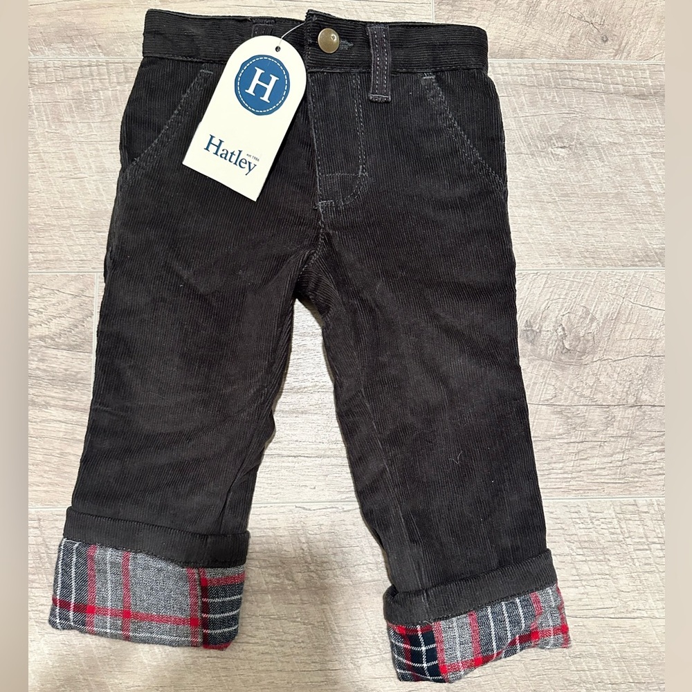 Hatley Toddler Boy Pants Size 2T Corduroy Pants Flannel Lining NWT